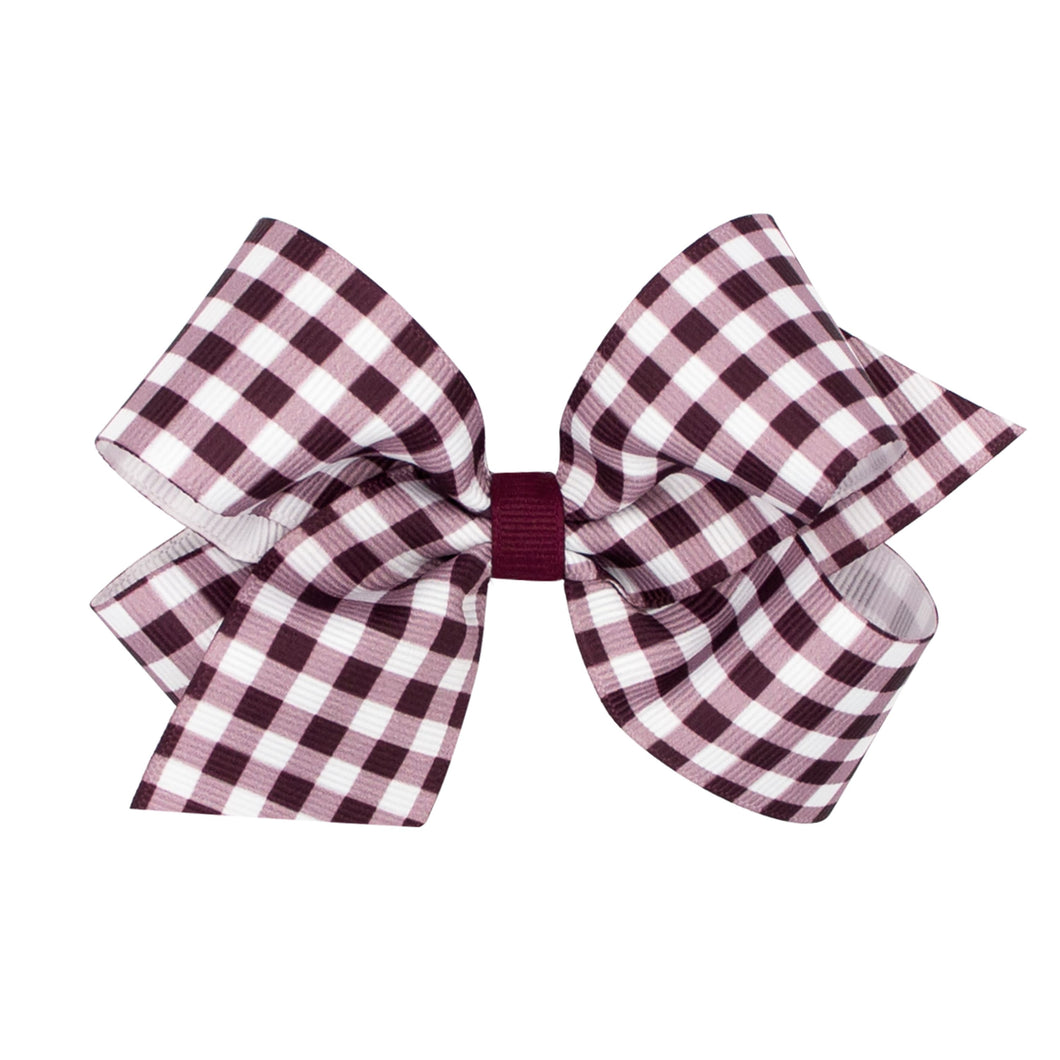 Gingham grosgrain bow- School uniform colors