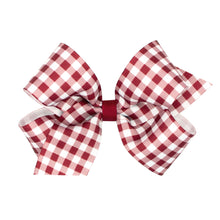 Load image into Gallery viewer, Gingham grosgrain bow- School uniform colors
