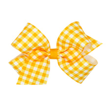 Load image into Gallery viewer, Gingham grosgrain bow- School uniform colors
