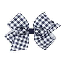 Load image into Gallery viewer, Gingham grosgrain bow- School uniform colors
