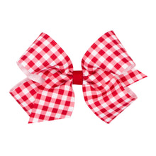 Load image into Gallery viewer, Gingham grosgrain bow- School uniform colors
