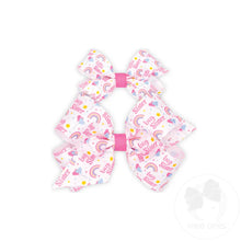 Load image into Gallery viewer, One Mini &quot;Lil sis&quot; and One Medium &quot;Big Sis&quot; Printed Grosgrain Hair Bow
