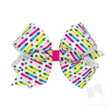 Load image into Gallery viewer, Back to School printed grosgrain bows
