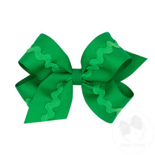 Load image into Gallery viewer, Grosgrain Hair Bow with Ric-Rac Trim
