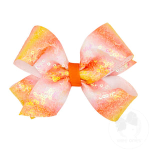 Ombre stripe sequins bow