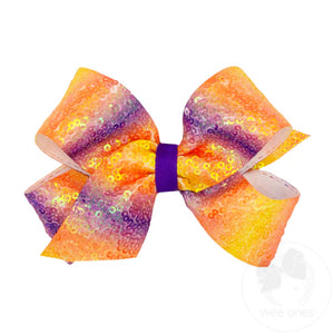 Ombre stripe sequins bow