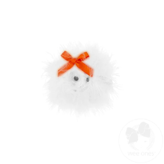 Pumpkin and ghost marabou feather hair clip