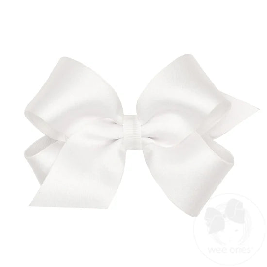 Crepe satin with grosgrain underlay bow