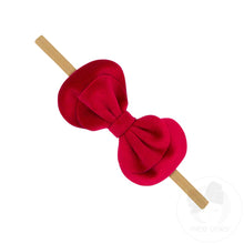 Load image into Gallery viewer, Faux velvet double bowtie on nude band
