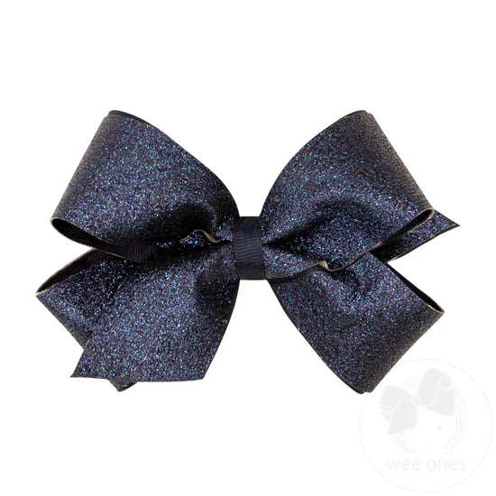 Glitter with grosgrain overlay bow