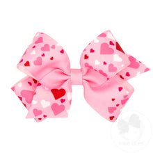 Load image into Gallery viewer, Valentine's Heart printed grosgrain bow
