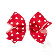 Load image into Gallery viewer, Valentine's Heart printed grosgrain bow
