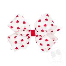 Load image into Gallery viewer, Valentine's Heart printed grosgrain bow
