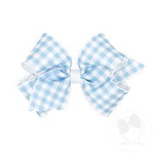 Load image into Gallery viewer, Moonstitch grosgrain hair bow in gingham print
