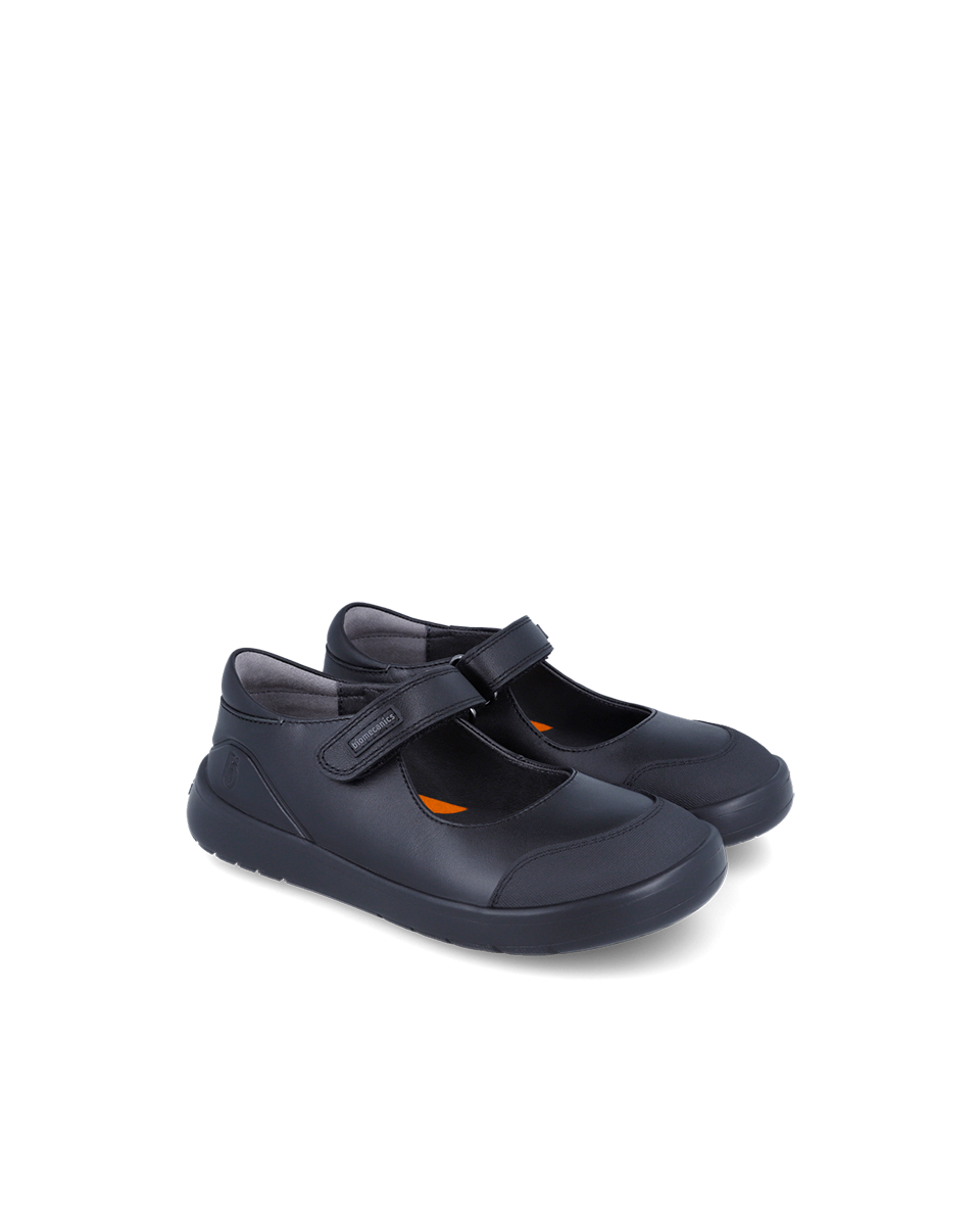 Black leather mary jane with velcro closure(251022)