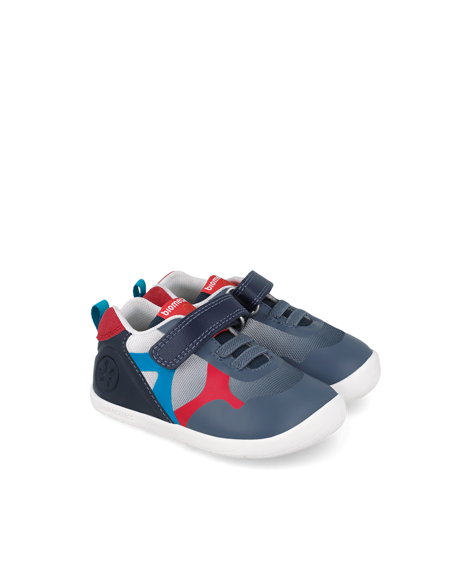 Blue with navy/red respectful sports shoes first steps