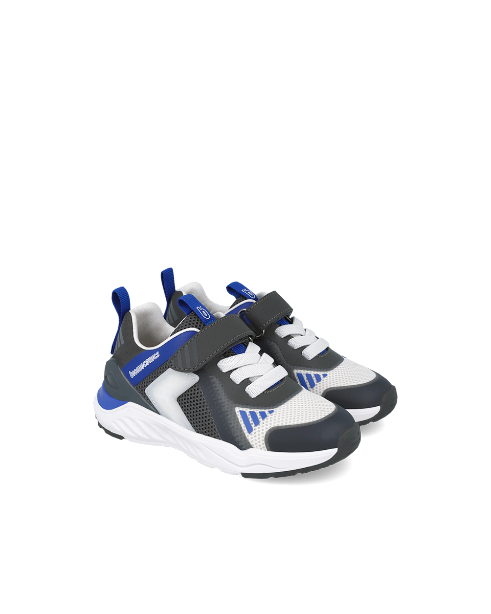 Blue, navy and white mesh sneaker with lights