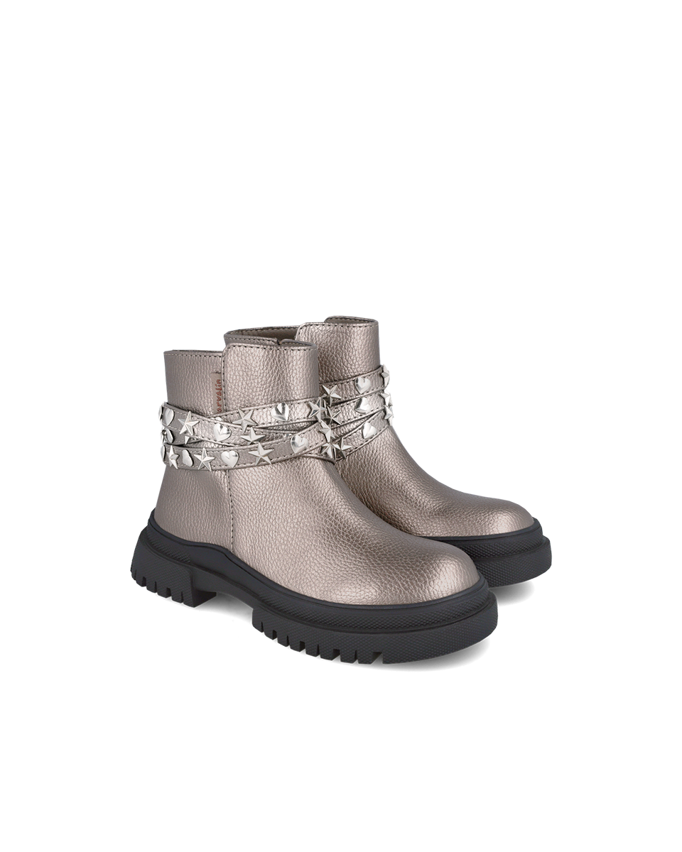 Pewter boot with studs details