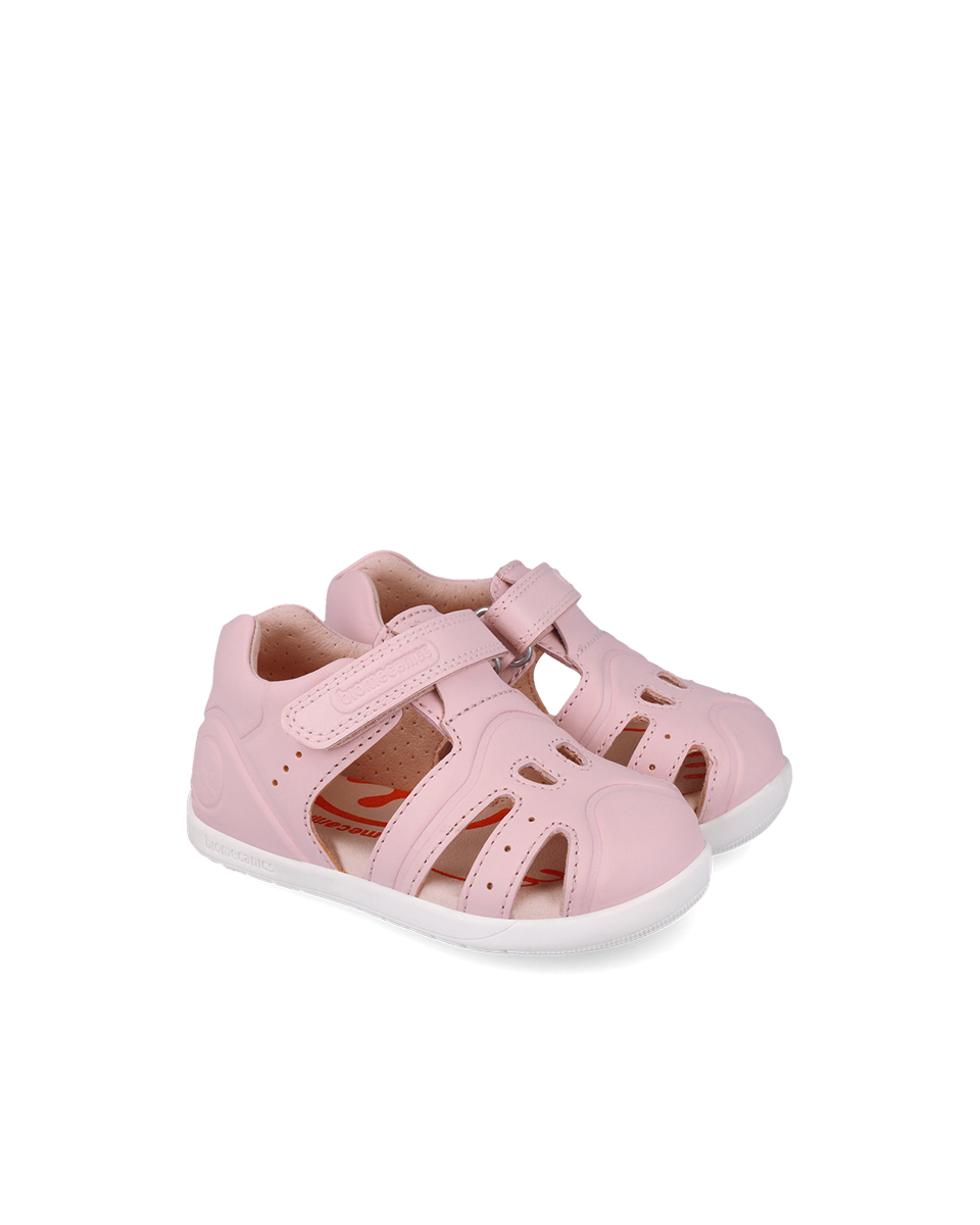Pink leather prewalker sandals