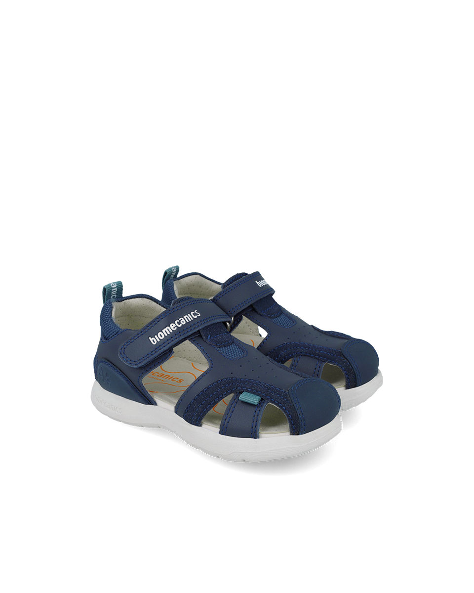 Petrol blue leather sandals