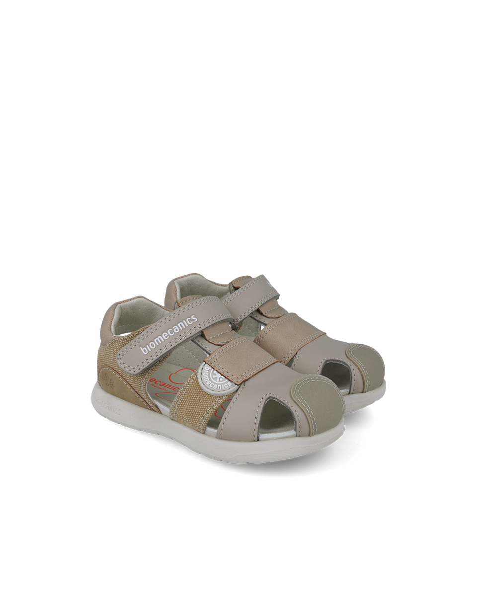 Taupe leather sandals