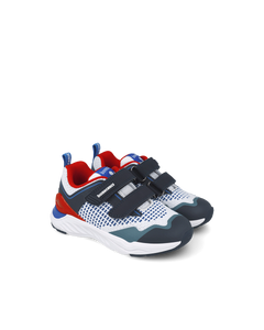 Navy and white double velcro sneakers
