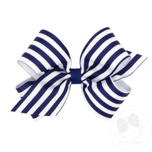 Load image into Gallery viewer, Nautical stripe grosgrain bow
