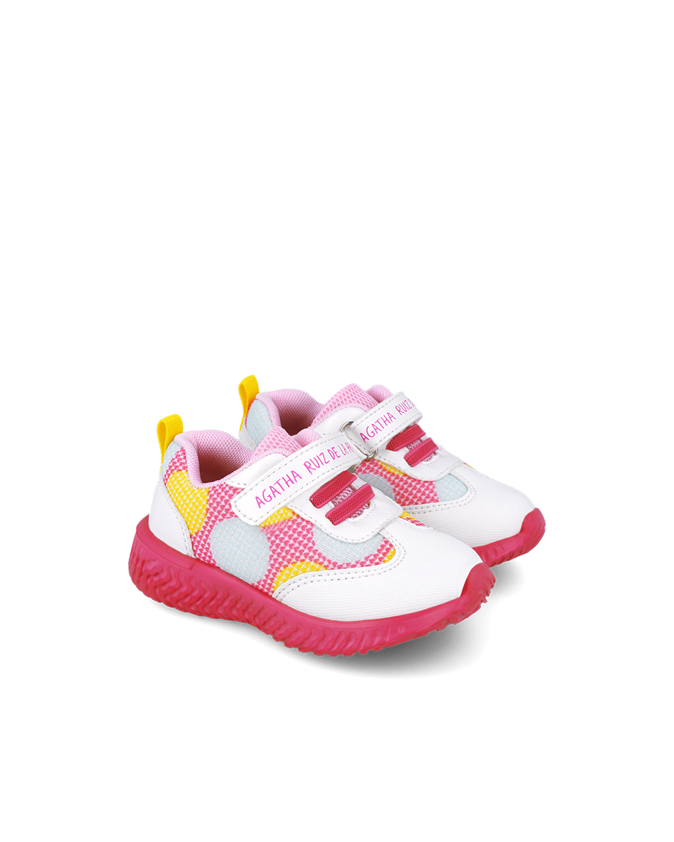 White colorful dots lightweight sneaker