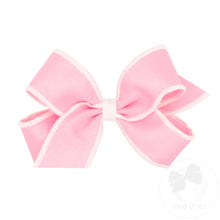 Load image into Gallery viewer, Sporty Grosgrain Hair Bow with Serged Edge
