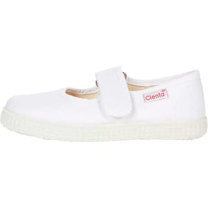 White canvas mary jane