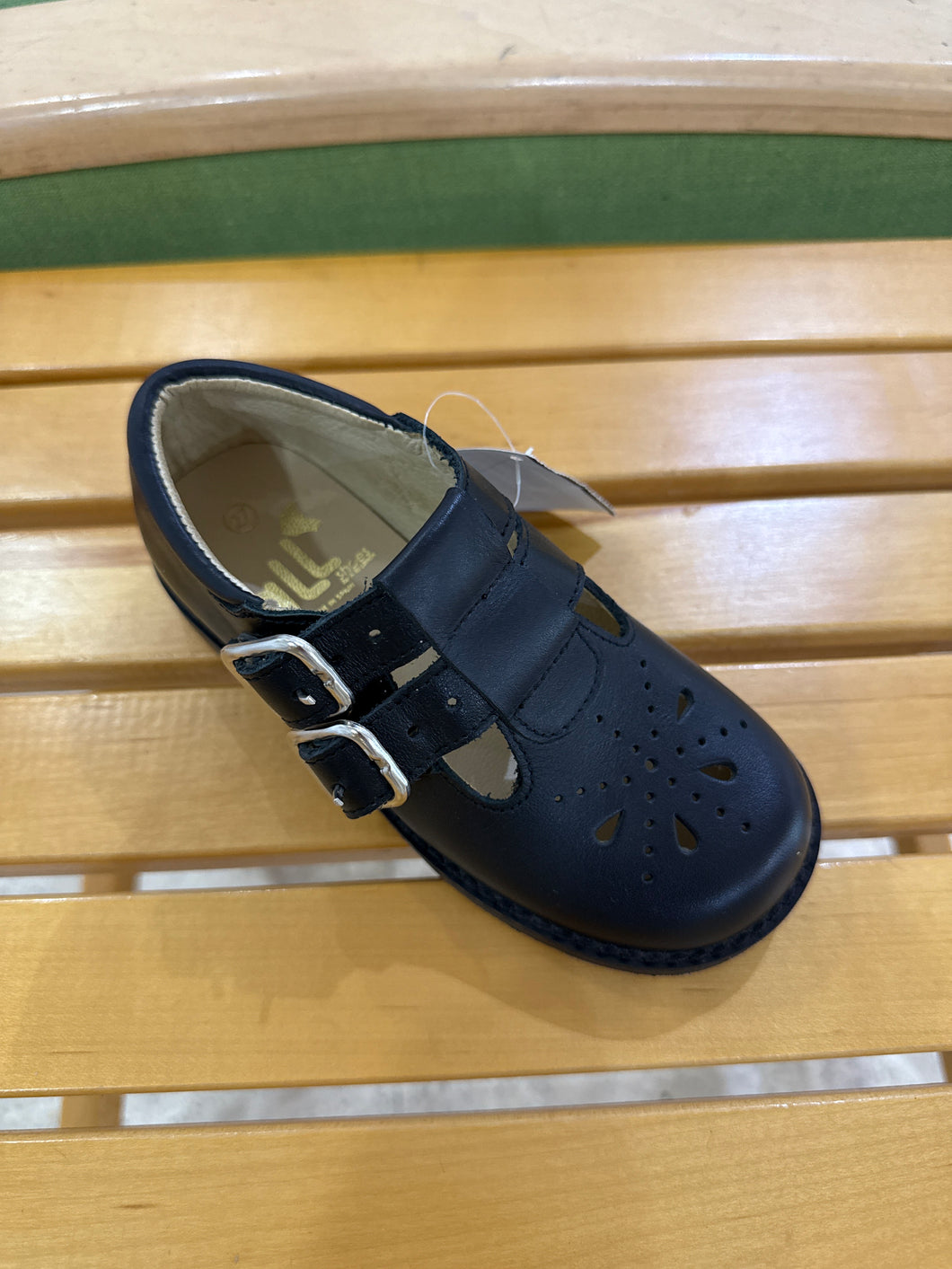 Black double straps with buckles school shoe chunky sole (23)