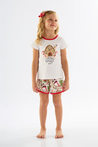 Girls short Christmas pajama set