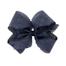 Load image into Gallery viewer, Linen scalloped edge bows
