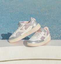 Load image into Gallery viewer, Sport sneaker with silver and pink glitter details
