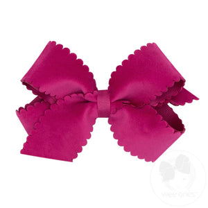 Scalloped Edge Faux Velvet Overlay bow