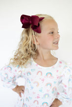 Load image into Gallery viewer, Scalloped Edge Faux Velvet Overlay bow
