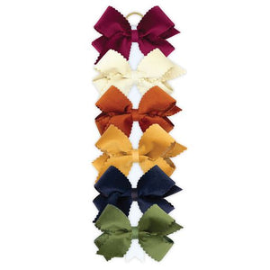 Scalloped Edge Faux Velvet Overlay bow