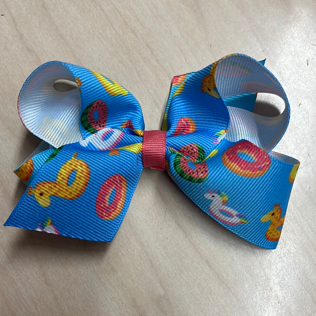Floaties and duck print grosgrain bow