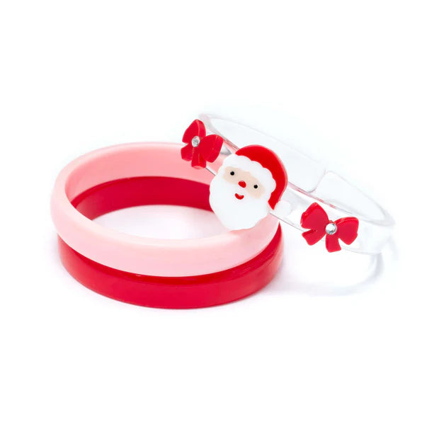 Santa bows red bangles set