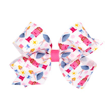 Load image into Gallery viewer, Pink Xmas Holiday themed grosgrain bows

