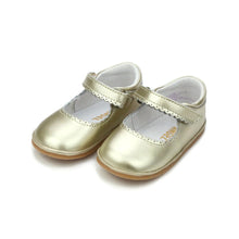 Load image into Gallery viewer, Gold scalloped mary jane (toddler sizes)
