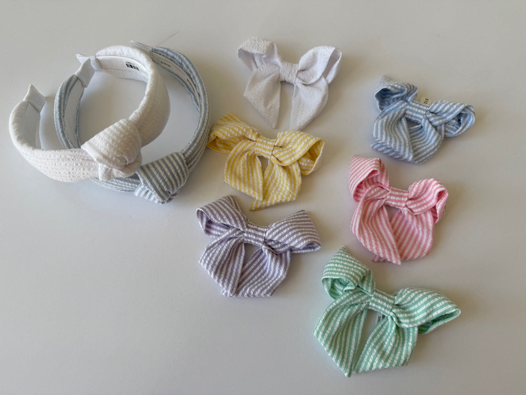 Seersucker bowtie with tails