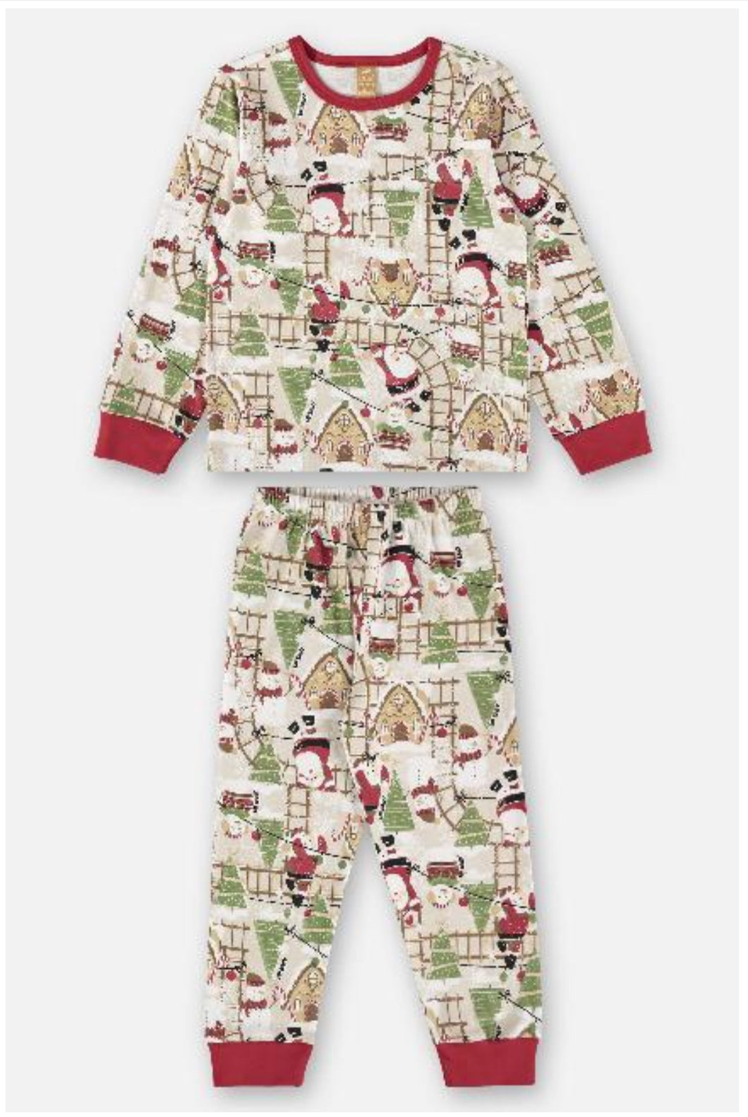 Two piece printed Christmas pajama