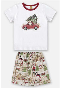 Boys short Christmas pajama set
