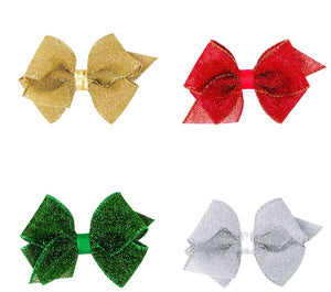 Textured glimmer and sparkle bow