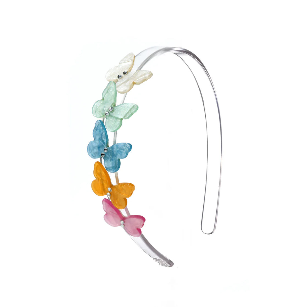 Butterflies pearlized pastel shades headband
