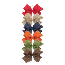 Load image into Gallery viewer, Linen scalloped edge bows
