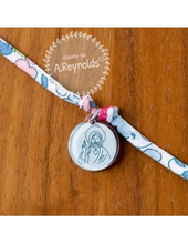 Load image into Gallery viewer, Acrylic necklace with Virgin Mary design
