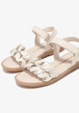 Load image into Gallery viewer, Beige and gold braid sandal
