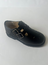 Load image into Gallery viewer, Black double straps with velcro school shoe (12)
